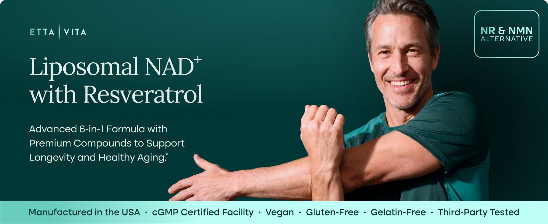 NAD+ Supplement 500mg with Resveratrol & CoQ10 for Cellular Energy, 60 Ct