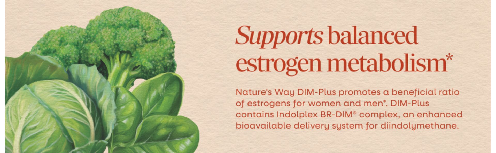 Nature's Way DIM-Plus DIM Supplement, BR-Diindolylmethane 100 mg, 120 ct