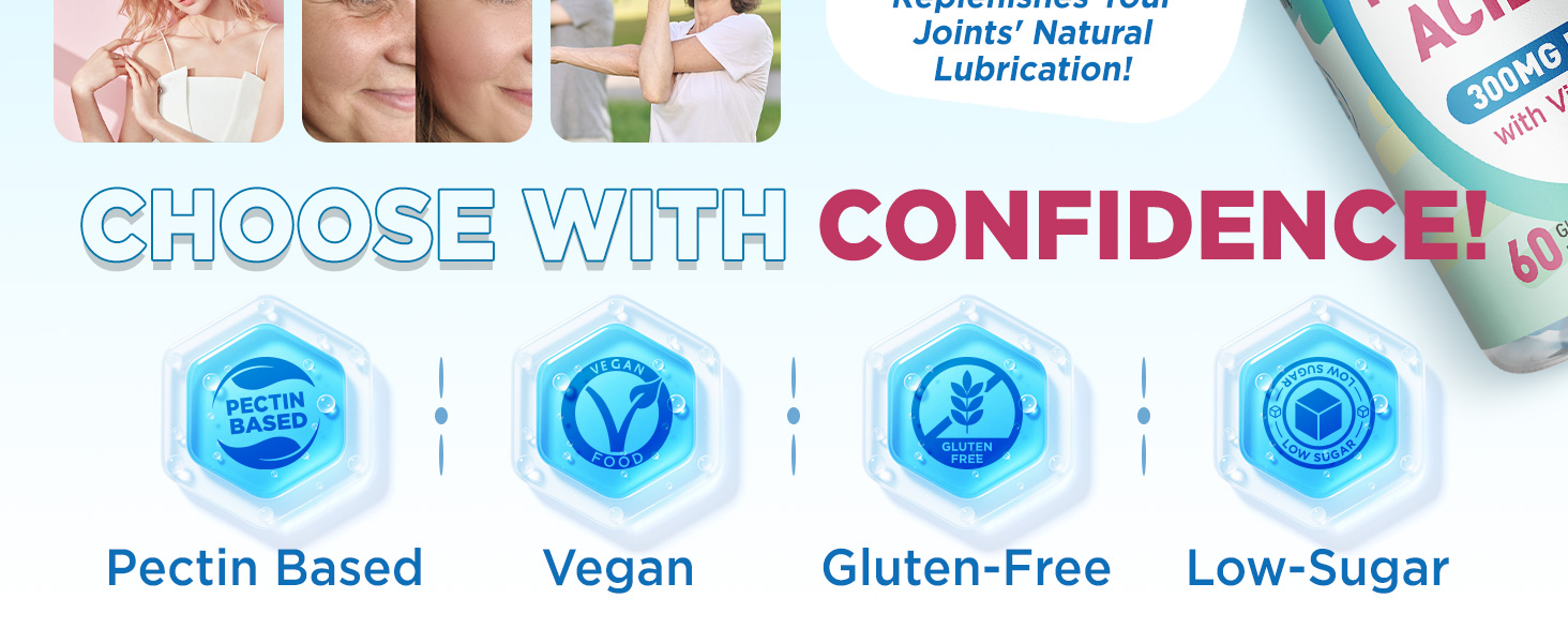 duhwot Hyaluronic Acid Gummies, Hyaluronic Acid Supplements for Women & Men
