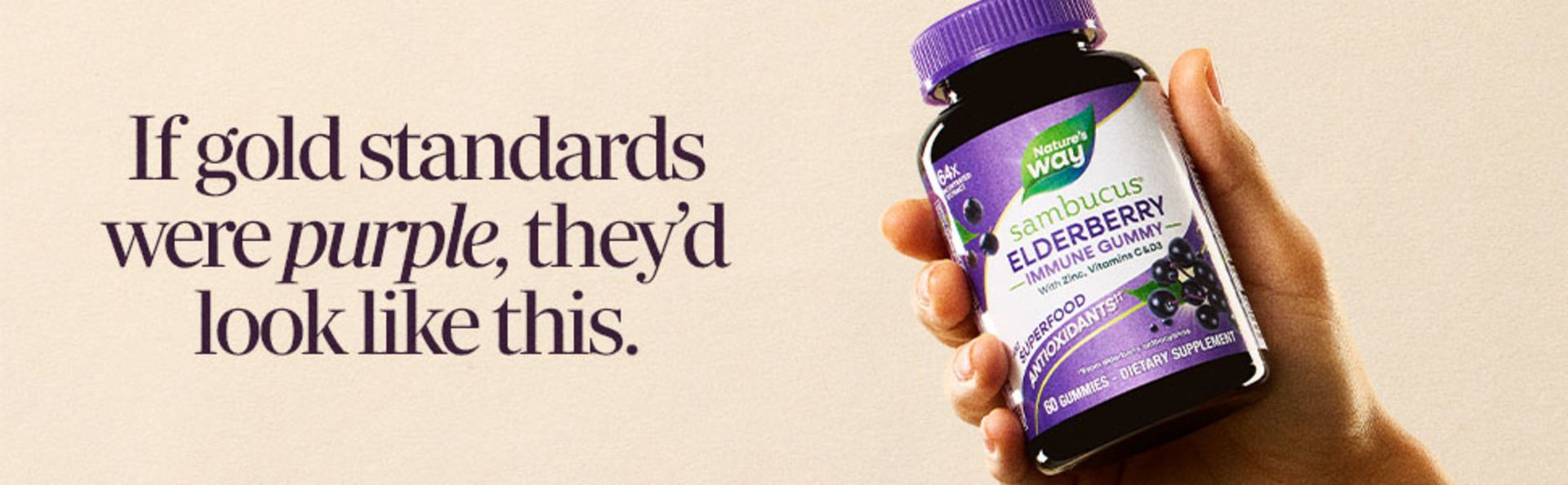 Nature's Way Sambucus Elderberry Gummies for Immune Support* Ages 4+, 60 ct