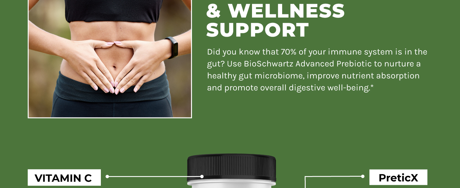Advanced Prebiotic Fiber | Fast Acting Gut Health Supplement | 60 Capsules
