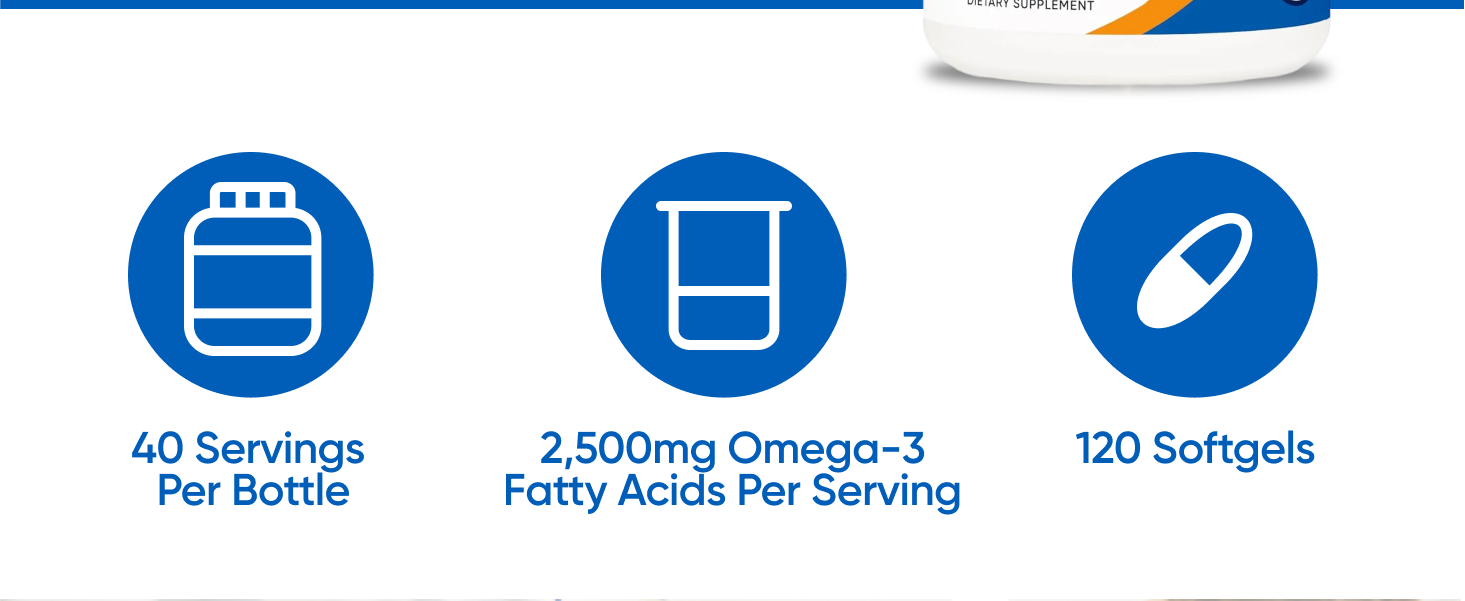 Nutricost Omega 3 Fish Oil (2500MG) 120 Softgels, 40 Servings