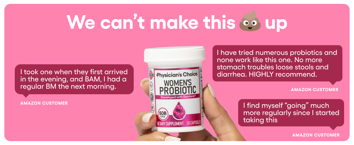 Physician's CHOICE Probiotics for Women - PH Balance, Digestive, UT, & Feminine Health - 50 Billion CFU - 6 Unique Strains for Her - Organic Prebiotics, Cranberry Extract+ - Women Probiotic - 30 CT
