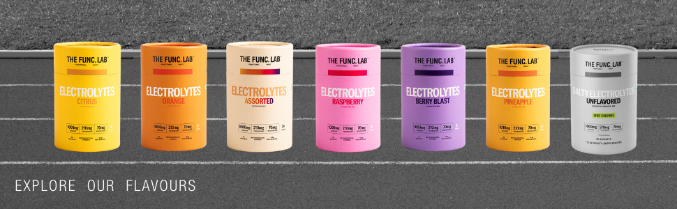 The Func. Lab Daily Electrolytes - Assorted | 15 Sachets | Instant Hydration Powder with Sodium, Potassium, Magnesium | Sugar-Free, No Preservatives | Instant Energy, Performance & Recovery Drink