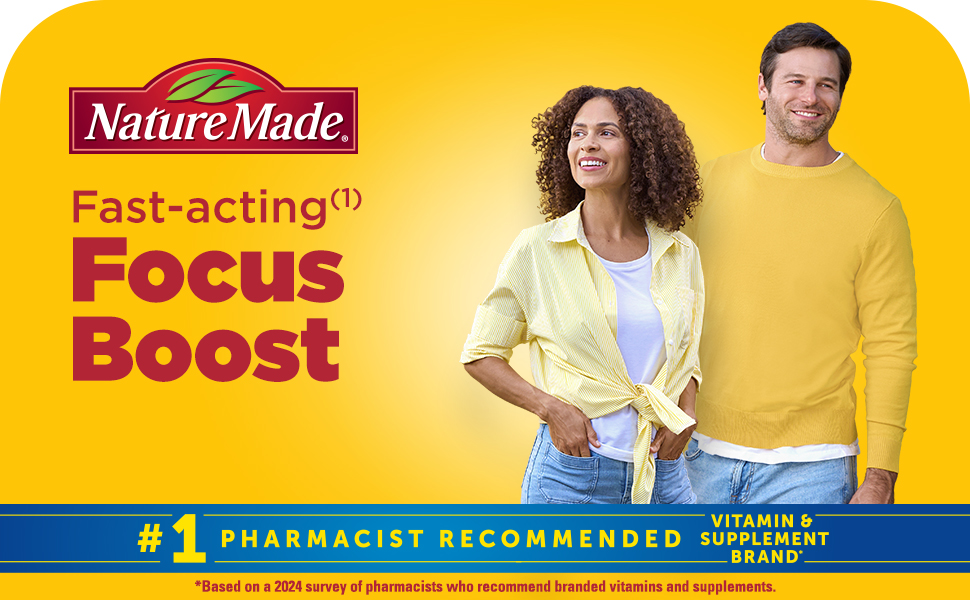 Nature Made Focus Boost Capsules, Fast Acting Focus Supplement, 30 Capsules