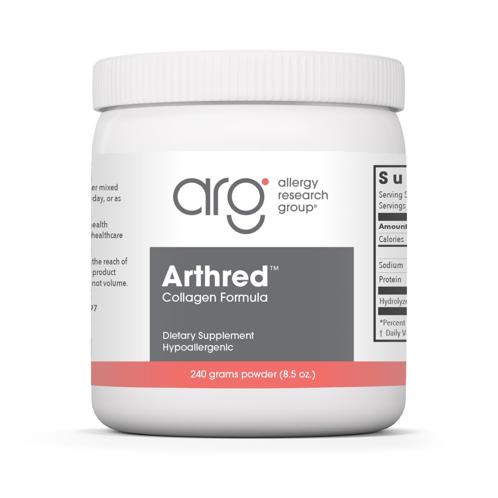 Allergy Research Group Arthred Supplement - Collagen Powder for Men &amp; Women, 10.5g Collagen Peptides, Bovine Sourced, Arthred Powder, Collagen Formula, Hydrolyzed Collagen - 8.5 Oz