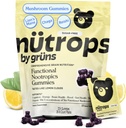 Nutrops Leones libres de azúcar Mane Mushroom Gummies for Adults, Nootropics Funcional, Suplemento Herbal para la Energía, Salud Cerebro, Cognitivo, Memoria & Focus, Reishi, Chaga, Cordyceps - 28 Day Supply