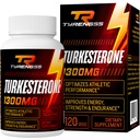 Booster de testosterona, Turkesterone Suplemento 1300mg Ultra High Strength (Ajuga Turkestanica Extract Std. to 20% Testosterone), para Athletic Performance & Muscle Mass,120 cápsulas
