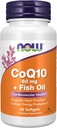 AHORA Suplementos de alimentos, CoQ10 60 mg con aceite de pescado Omega 3, Salud cardiovascular*, 60 Softgels