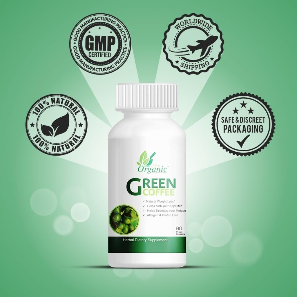 Extracto de grano de café verde 480 mg con esteato de magnesio, celulosa venecable (Capsules) 180 cápsulas Pack de 2 (90 pastillas x2)