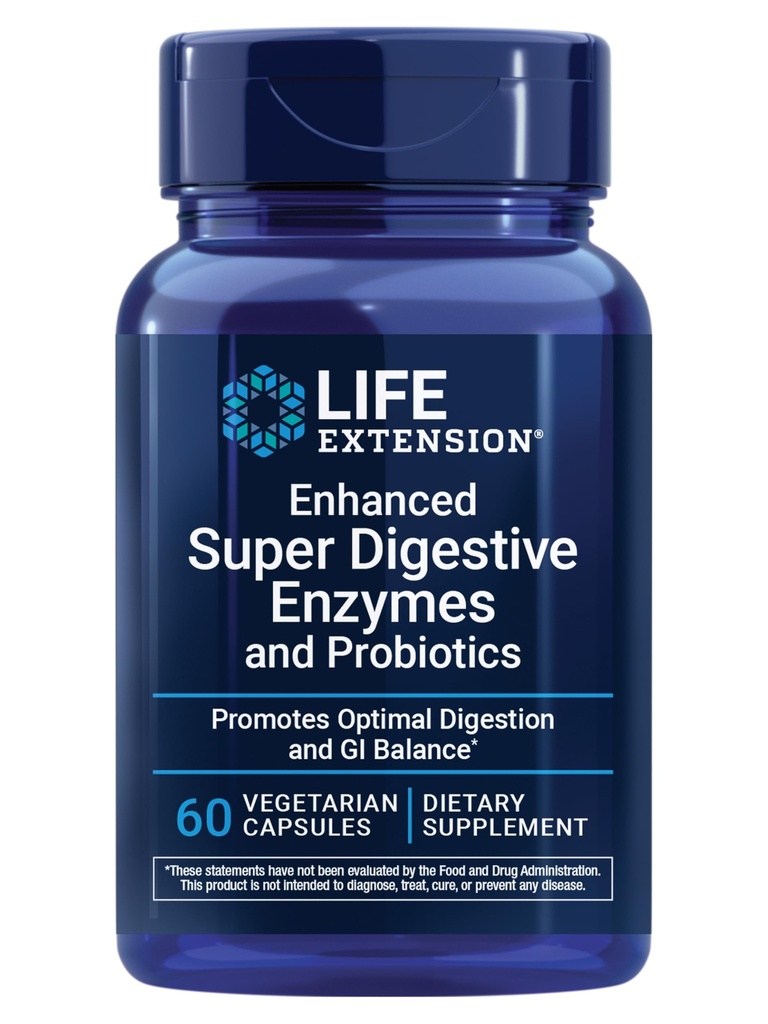 Ampliación de vida Mejores enzimas superdigestivas y probióticos – B. coagulans Probiótico, 10 enzimas digestivas – Apoya la digestión, Confort &amp; Balance GI – No GMO, Vegetariano – 60 cápsulas