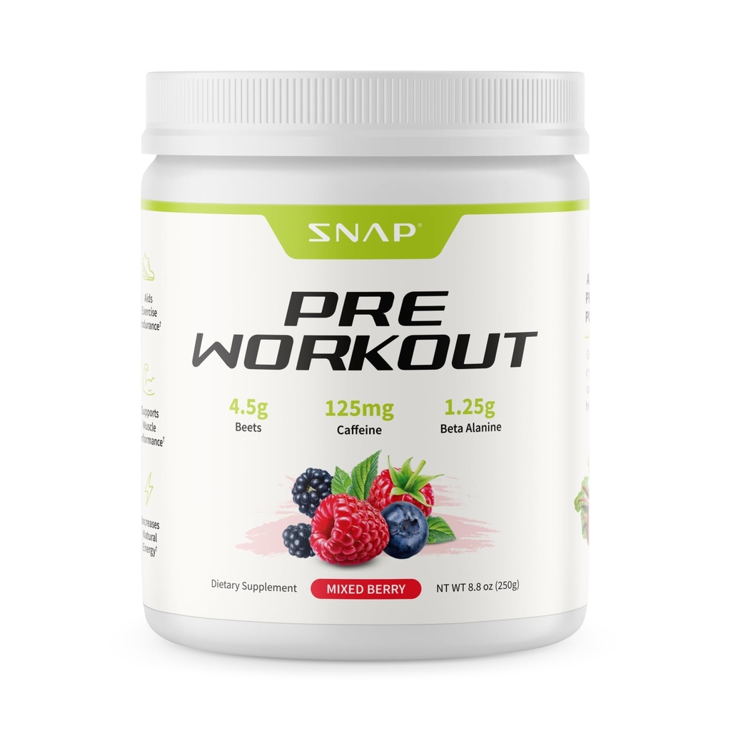 Complementos Pre Workout Beet Root Powder, Nitric Oxide Preworkout Suplemento para Hombres y Mujeres - Energy and Heart Health Support, 8.8 oz, (30 Servimientos,1 Mes de Suministro), Berry mixto