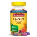 Nature Made Calcium Gummies 500 mg Por Serving with Vitamin D3, Suplemento dietético de calcio para el soporte de huesos, 80 Gummies, 40 Day Supply