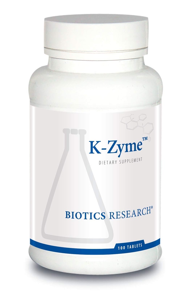 Biotics Research K ZymeTM Potassium, 99 miligramos, soporta la función cardiovascular, equilibrio electrolítico, transmisión nerviosa, actividad muscular, dismutase de superóxido, catalase.100 Cuadros