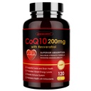 ZEBORA CoQ10-200mg con Trans-Resveratrol, PQQ & Vitamina E - Coenzyme-Q10 de alta absorción con BioPerina - Potencial antioxidante para el corazón & energía-producción,120 cápsulas vegetales