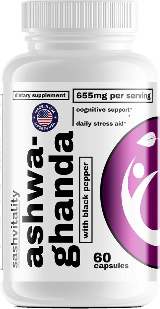 SASH Vitality Ashwagandha Capsules | High Strength | 60 Capsules | for Men & Women