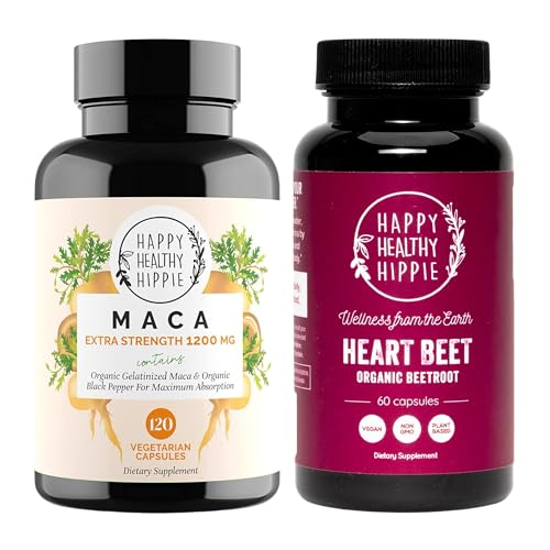 Happy Healthy Hippie Beetroot Capsules " Organic Maca Energy Pills " Libido Enhancer