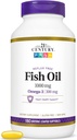 21th Century Fish Oil 1000 Mg Enteric Coated Softgels, 180Count