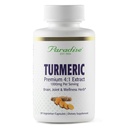 Rebozo de la Turmérica Orgánica Paradisiaca 4:1 Extracto de Espectro Único Activo, Super Potente, Ultra Puro, Vegano, No GMO, Gluten Gratis, 90 cápsulas vegetarianas