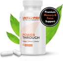 Power Through - Suplemento Nootropic Brain para Memoria y Focus con L-Theanine, Bacopa Monnieri, Rhodiola Rosea, B12, Energy Pills, Mood Support & Best Brain Supplement for Memory Focus