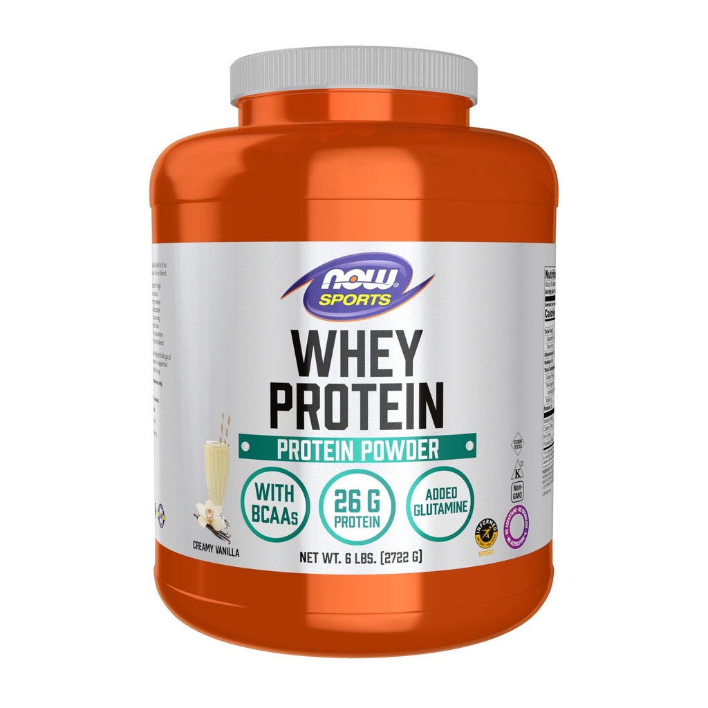 AHORA Nutrición Deportiva, Proteína Whey, 26 g Con BCAAs, Polvo Creamy Vanilla, 6 libras
