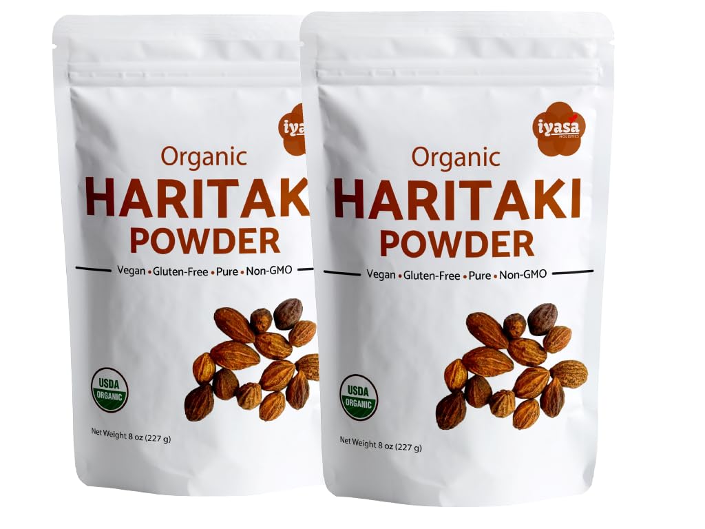 Orgánica Haritaki Fruit Powder Harde Harad Terminalia chebula Kadakapudi 16 Oz 453 GM 1 Libra Digestión Gas Alivio sano Bowel Función Ayurveda Superfood Resealable Pouch
