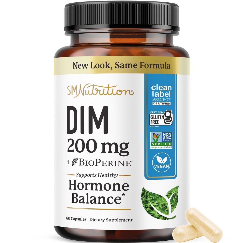 DIM Suplemento 200 mg Silencio Estrógeno Balance para Mujeres " Hombres Silencio Hormonal Acne, Saldo hormonal, Menopausia " Antioxidante Apoyo ← Proyecto Label limpio certificado, Vegan " Soy Free Diindolylmethane TEN 60 Ct.