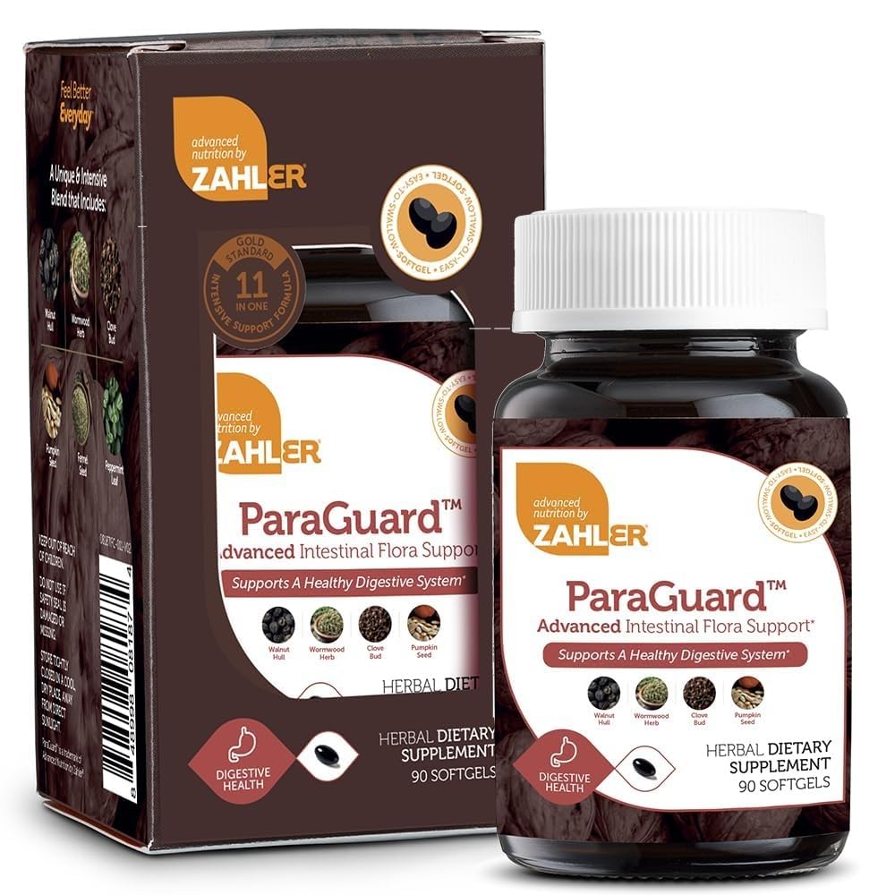Zahler ParaGuard - Intestinal Health Support for Busy Adults - Contains Wormwood & Clove for Digestive Balance Support - Kosher, Gluten-Free, Non-GMO & Vegetarian Friendly - 90 Softgels