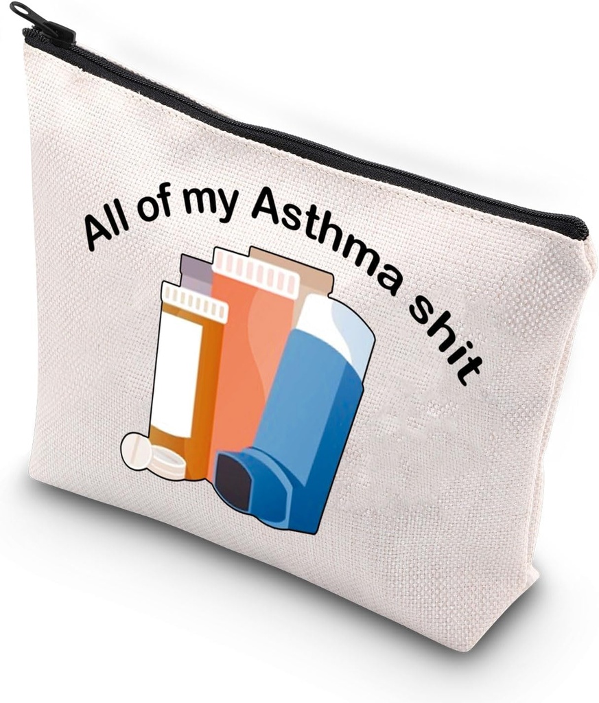 VAMSII Asma Fighter Gift Inhaler Travel Bag All My Asthma mierda Concientización bolsa de medicamentos