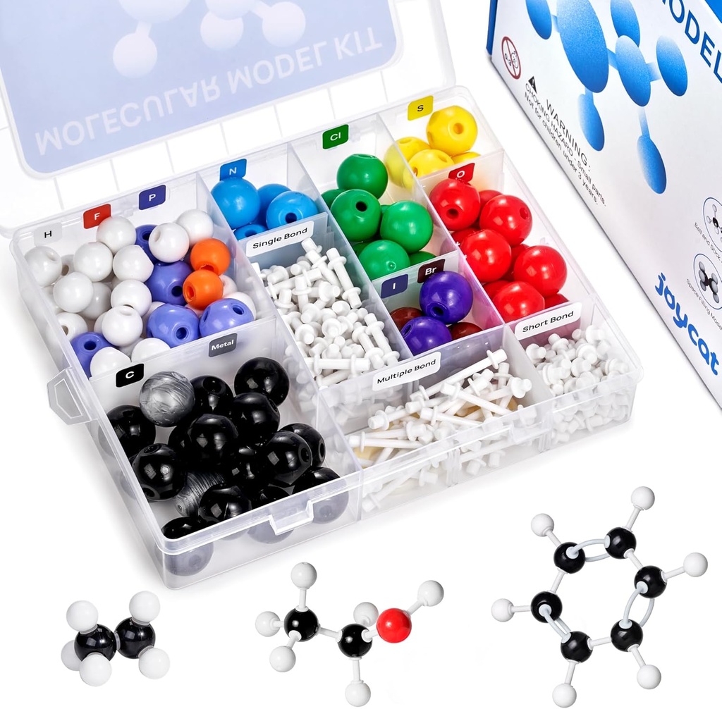 JoyCat Modelo Molecular Kit (238pcs), Química Orgánica Molécula Regalos de Ciencias para estudiantes oquímicos e inorgánicos y profesores