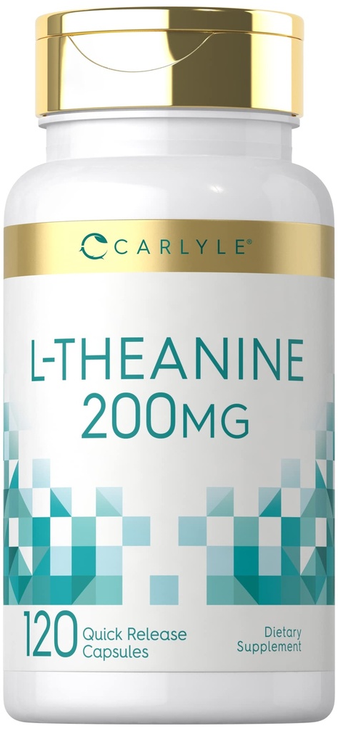Carlyle L-Theanine 200mg Suplemento Silencio 120 Capsules ← Non-GMO, Gluten Free