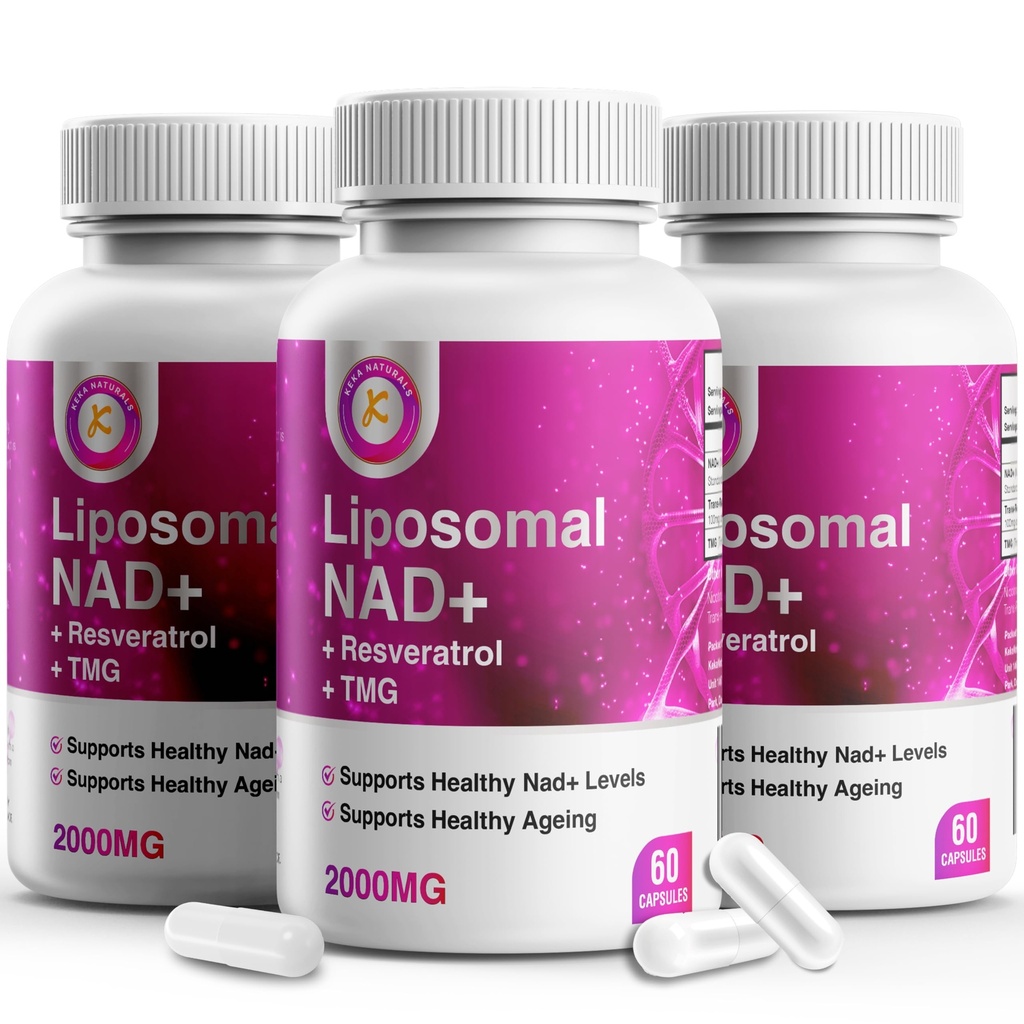 Puro NAD Resveratrol y TMG, 2000mg, 3 en 1 Advanced Formula, Immune & Energy Support, Skin &amp; Global Health, 60 cápsulas