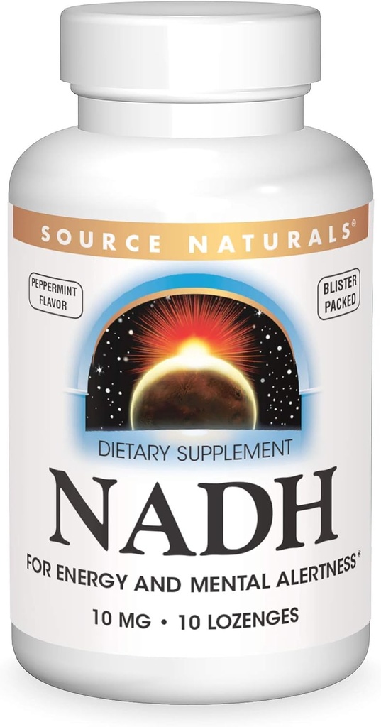Fuente Naturals NADH 10mg, Energía Boost y Alerta Mental - 10 Tablets