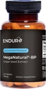 MegaNatural BP, Grape Seed Extracto Suplementos con liberación sostenida California Grape Seed Extract Herbal Supplements for Optimized Absorption & Supports Energy, 150 mg, 120 Tablets