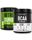 Gato Fábrica Nitrosurge Pre-Workout en Green Apple &amp; BCAA en Fruit Punch para el edificio del músculo y la recuperación