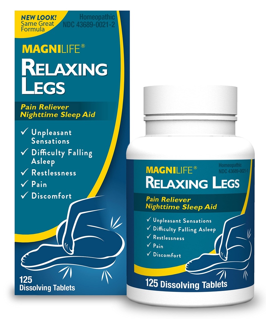 MagniLife Legs relajantes, piernas inquietos, ayuda natural para dormir y alivio del dolor, calmas Jerks, inquietud y molestias - 125 Tablas rápidas de consolación