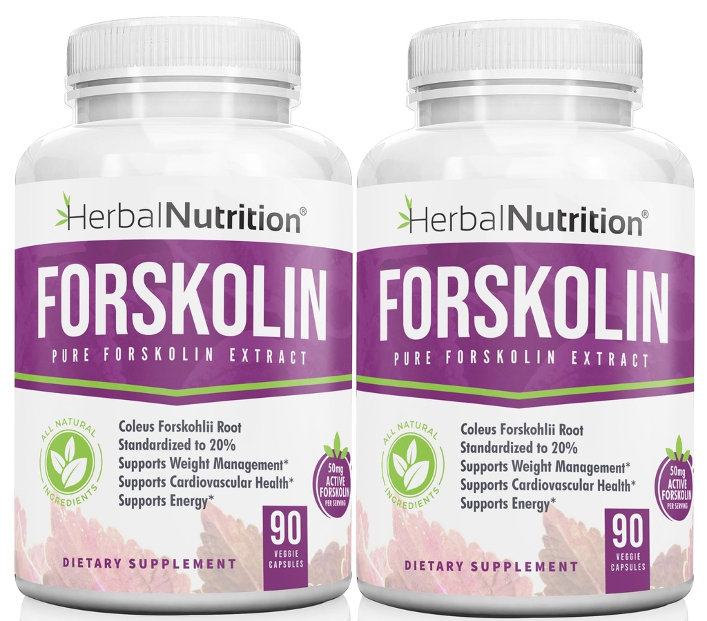 Forskolina para la pérdida de peso, 250mg-500mg Max Strength Forskolin Dos Botellas de cuenta 90, 20% Extracto de Forskolina pura, dieta ideal y atletas Fórmula!