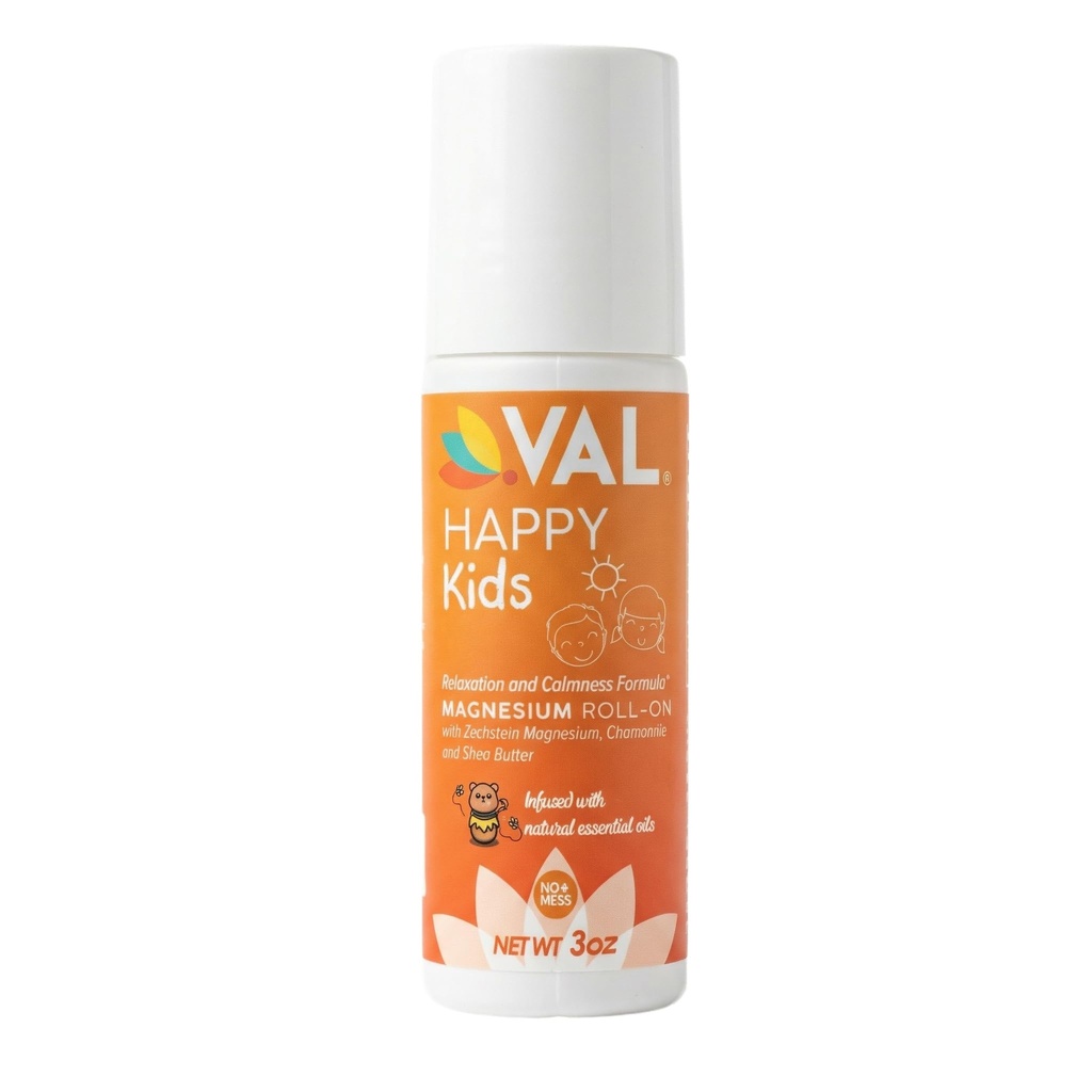 VAL Magnesium Roll-On for Kids ← Gentle Zechstein Magnesium Chloride  durable Relaxation for Daytime &amp; Bedtime TEN calma &amp; Mood Support Silencio with Chamomile, Shea Butter & Essential Oils TEN USA Made ANTE 3oz