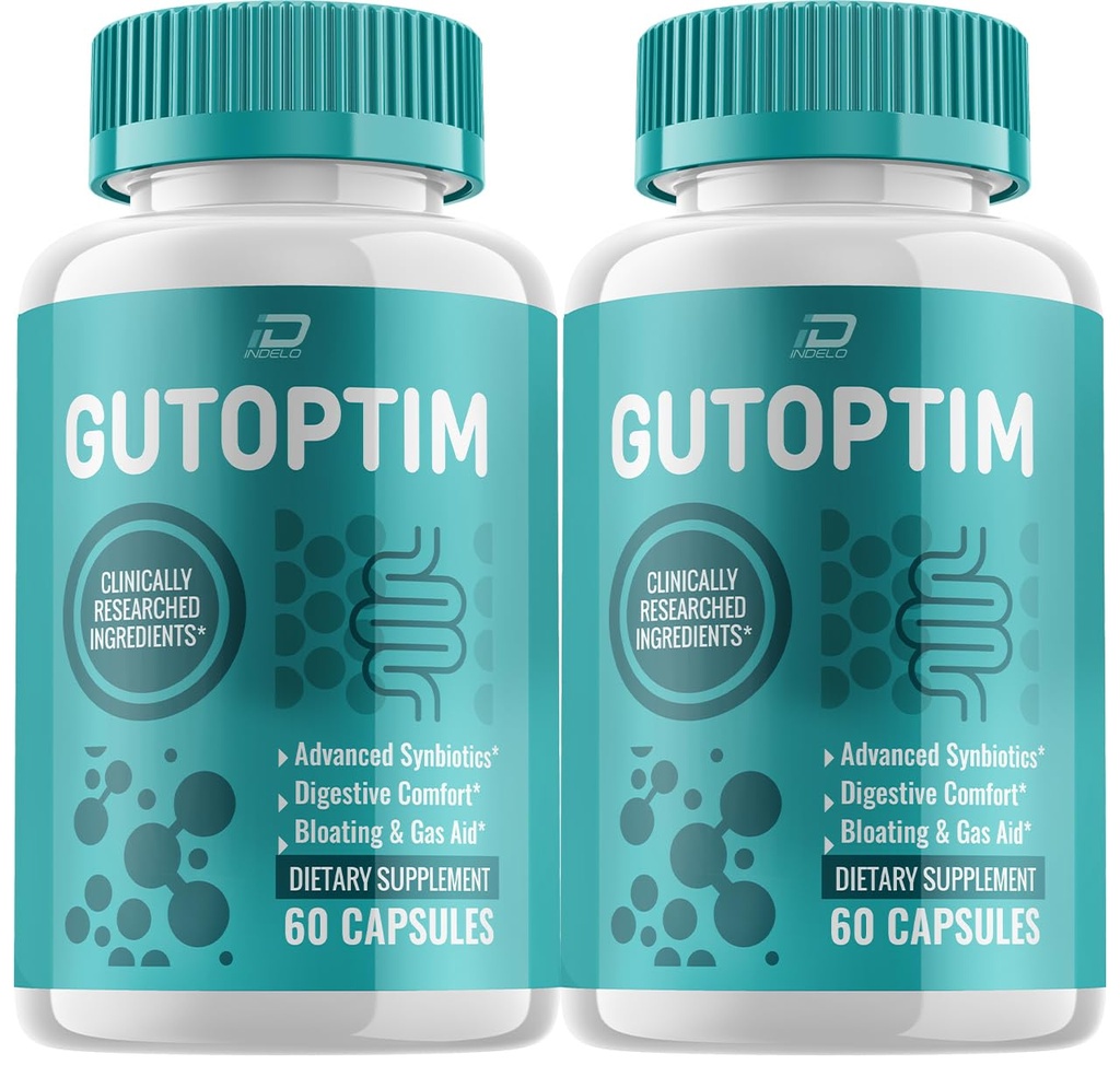 Gutoptim Advanced Probiotic Capsules, Gutoptim Probiotics Support for Digestive Health Pills, Gutoptim Reviews, Gut Supplement &amp; Digestive Support (2 Pack - 120 Capsules)
