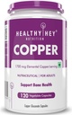 Gluconato de cobre Chelated - Formulario altamente biodisponible - No GMO, Gluten Gratis -120 Veg. Capsules