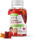 Viteey Kids Multivitamin Gummies, completas vitaminas diarias esenciales para los niños - Ideal para el soporte inmunitario & salud general - 12 minerales esenciales & vitaminas - Vegetariano, Gelatin Free- Fruit Flavor Gummy