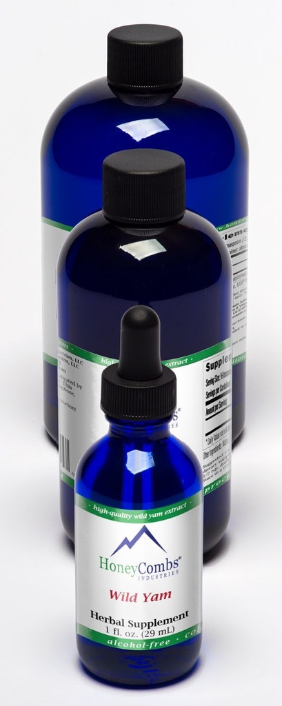 HoneyCombs Wild Yam – apoya la salud reproductiva femenina, el alivio del PMS y más – Extracto líquido libre de alcohol 16 Oz