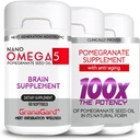 CLINICALLY Provenido (3-Month Supply) Suplementos cerebrales con Anti envejecimiento, píldoras de memoria, Omega 5 Suplemento de granada, 3 botellas 60ct cada uno