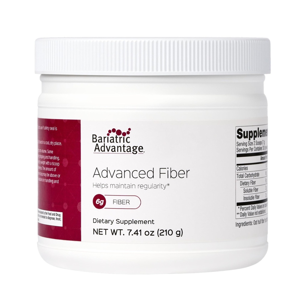 Bariatric Advantage Advanced Fiber, Powdered Fórmula Apoya un Ambiente Intestinal Saludable y Aumenta la Absorción de Calcio y Magnesio - Desarrollado, 30 Servimientos