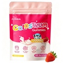 Colostrum Gummies, 1000 mg Grass Fed Colostrum Chews Colostrum Suplemento para Gut Health, Hair Growth, Beauty, and Immune Support, Strawberry Flavor 60 Servings