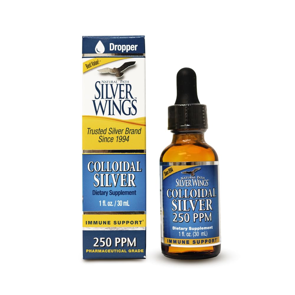 Natural Path Alas de Plata Colloidal Plata Líquido - Soporte mejorado - 250ppm (1250mcg) - 1oz Dropper