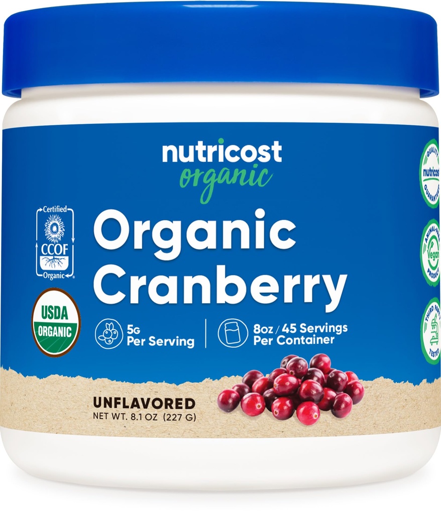 Nutricost Organic Cranberry Powder, 8 oz, 5G por Serving - Non-GMO, Gluten-Free