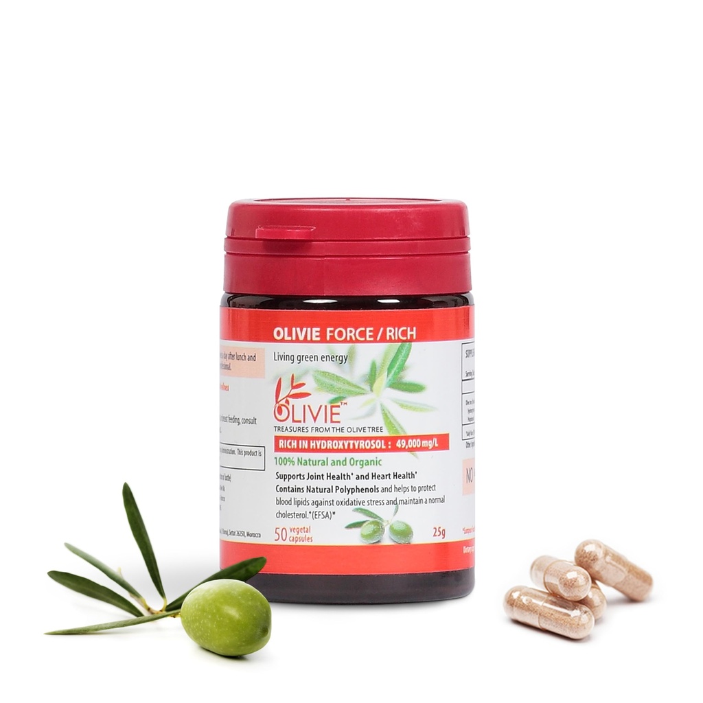 Orgánica Hoja de Oliva Extracto Cápsulas Olivie Force/Rich ← Antioxidante Suplemento polifenol para adultos