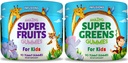 Infusiones Super Fruit y Super Green Gummies para niños 180 Conde Superfood Blend Soft y Delicious Gluten Free Non-GMO