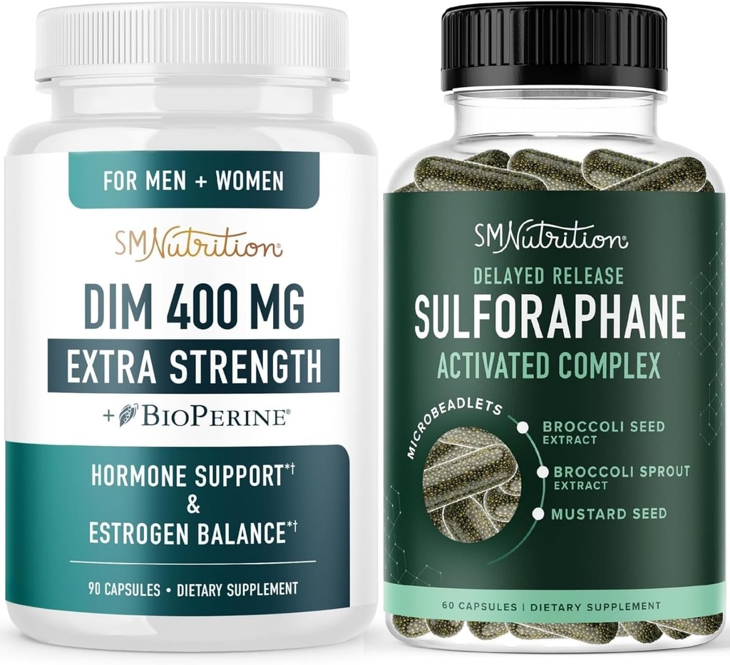 Complejo Sulforaphane & 400mg Suplemento DIM para el equilibrio de estrógeno mejorado para las mujeres TENIDO Avanzado Microlet Hormona Balance Suplemento (60 Servings) con DIM de fuerza adicional (90 Servings)